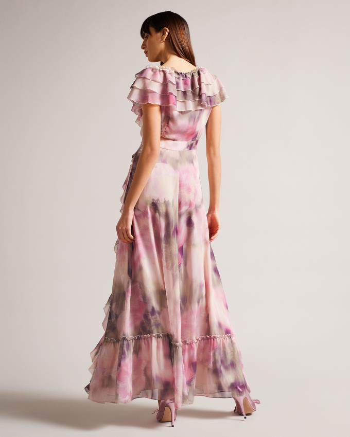 Peignoir Ted Baker Frilled Floral Maxi Corail Femme | GFU-53753044